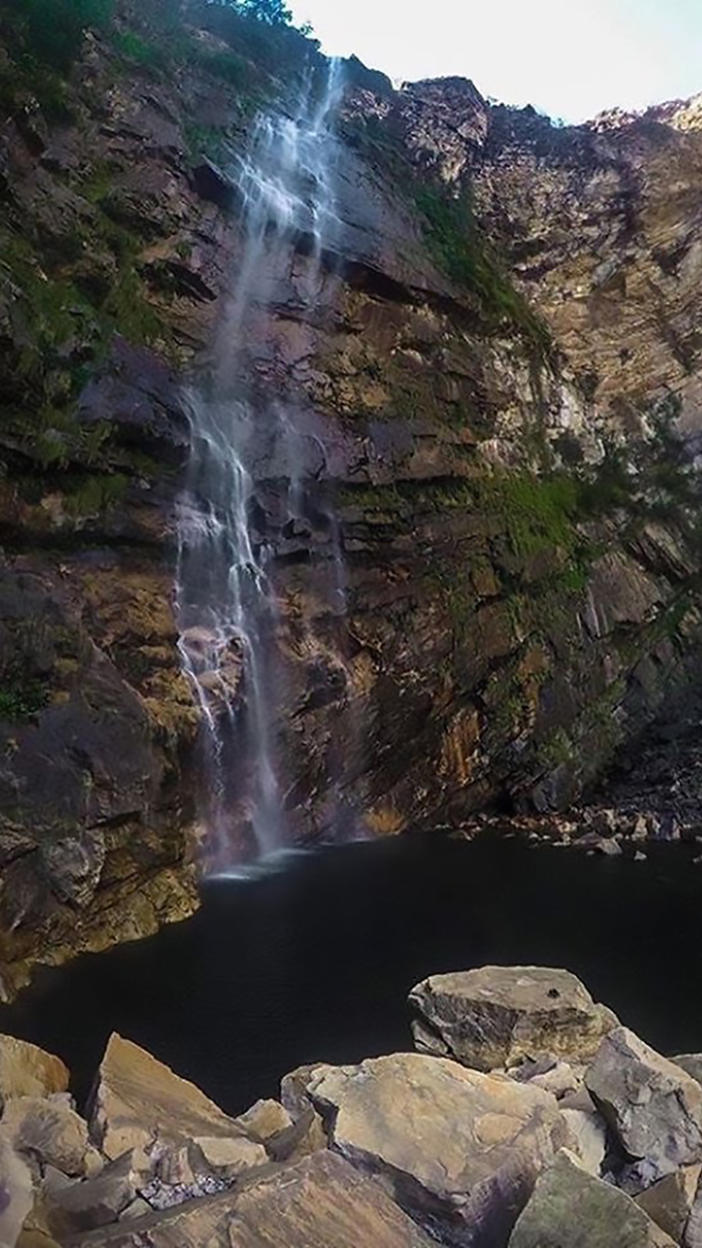 Cachoeira do Label na época de seca com pouca água