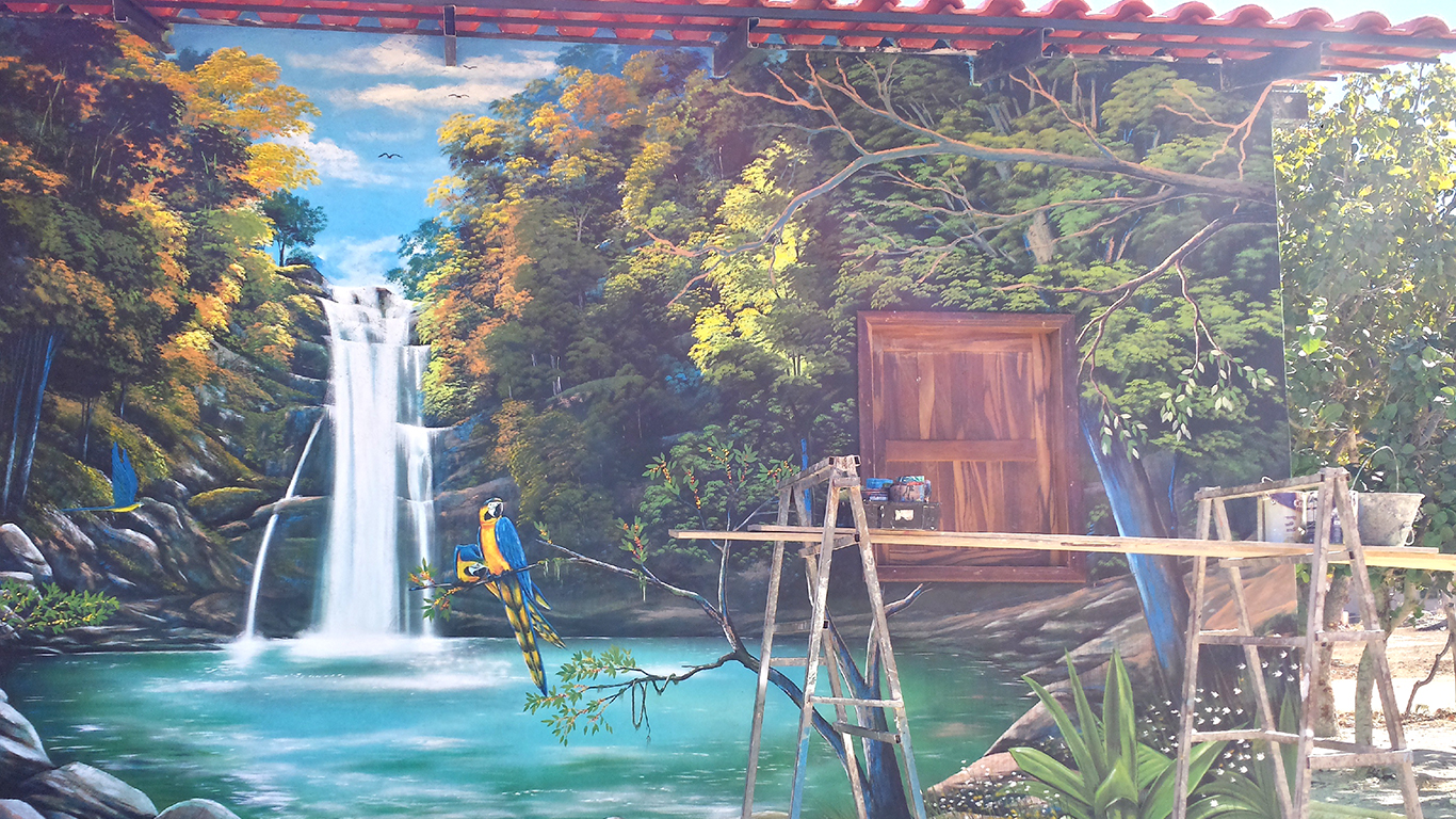 Pintura feita no CAT comunidade Kalunga na Chapada dos Veadeiros