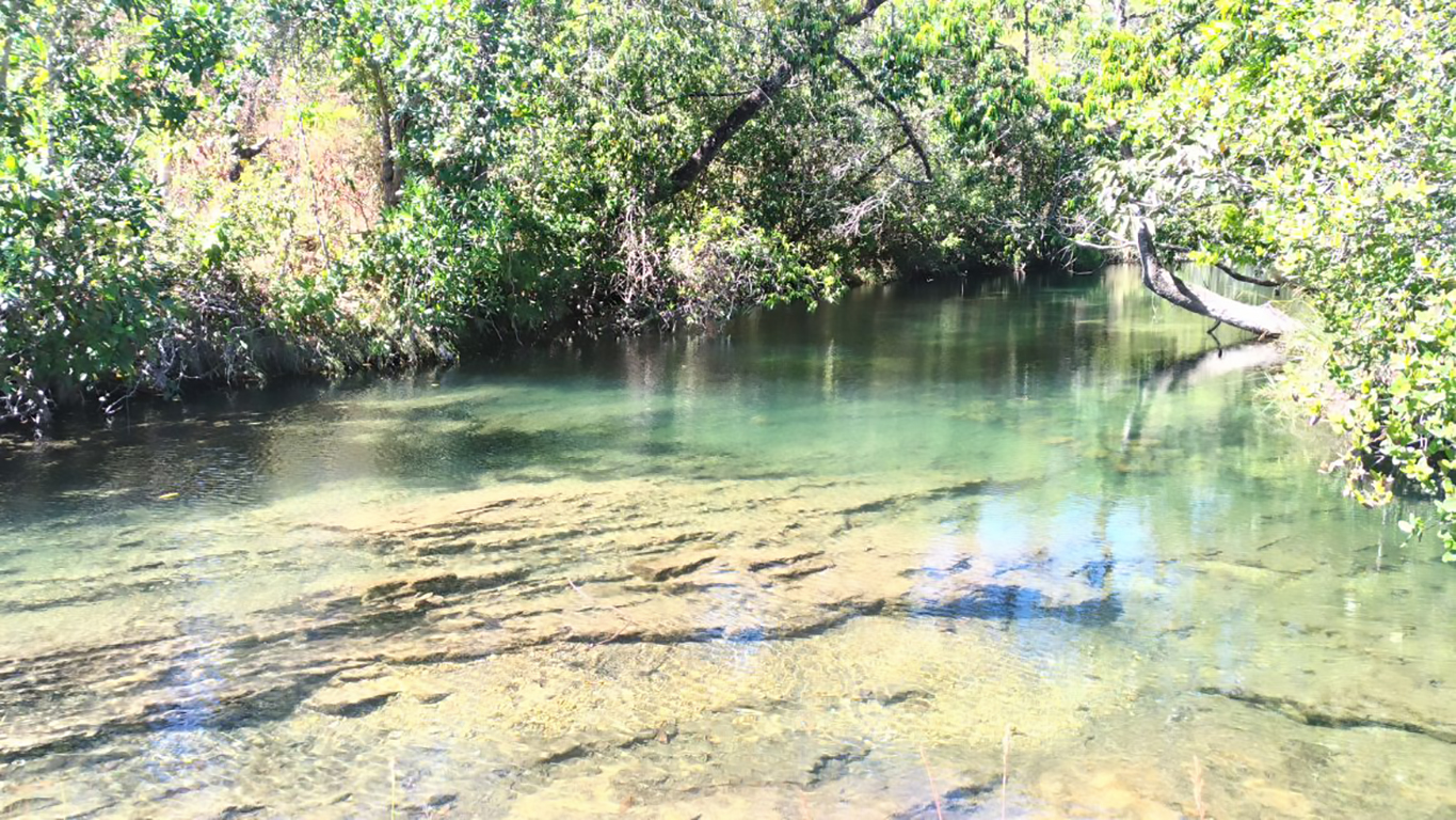 Piscina natural no complexo de cachoeiras do rio da prata em cavalcante na Chapada dos Veadeiros