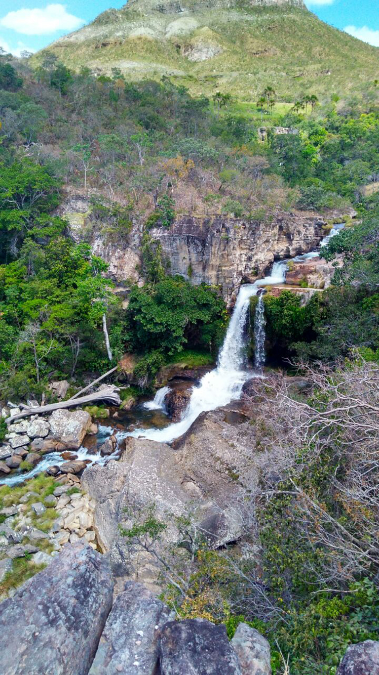 Cachoeira da Rainha no rio da Prata em Cavalcante na Chapada dos Veadeiro