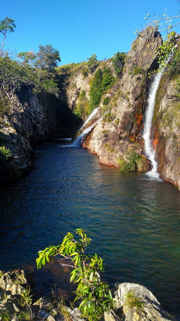 Cachoeira Três Maria no complexo de cachoeiras do rio da Prata em Cavalcante na Chapada dos Veadeiros
